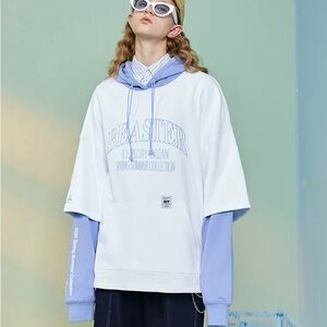 White and Blue Hoodie